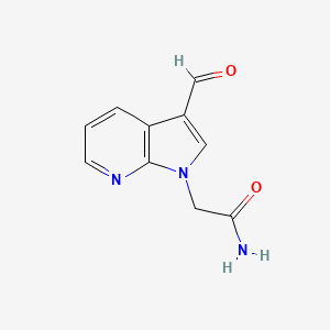 molecular formula C10H9N3O2 B2594113 2-(3-甲酰基-1H-吡咯并[2,3-b]吡啶-1-基)乙酰胺 CAS No. 1324083-61-5