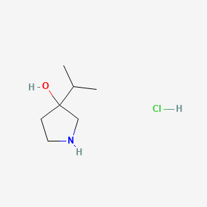 molecular formula C7H16ClNO B2594119 3-Isopropylpyrrolidin-3-ol hydrochloride CAS No. 1018442-97-1
