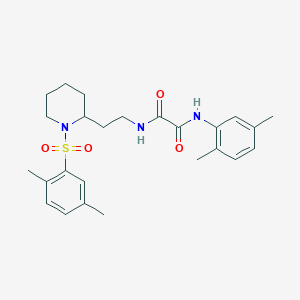 molecular formula C25H33N3O4S B2594126 N1-(2,5-二甲苯基)-N2-(2-(1-((2,5-二甲苯基)磺酰基)哌啶-2-基)乙基)草酰胺 CAS No. 898426-75-0