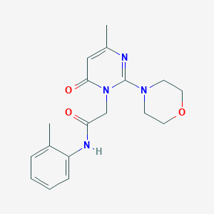 molecular formula C18H22N4O3 B2594129 N-(2-méthylphényl)-2-[4-méthyl-2-(morpholin-4-yl)-6-oxo-1,6-dihydropyrimidin-1-yl]acétamide CAS No. 1251595-11-5