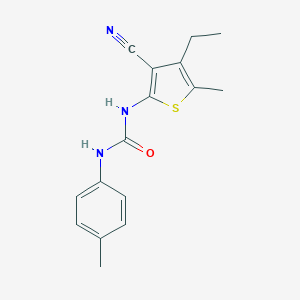 molecular formula C16H17N3OS B259413 N-(3-cyano-4-ethyl-5-methylthien-2-yl)-N'-(4-methylphenyl)urea 