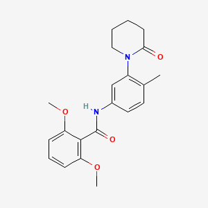 molecular formula C21H24N2O4 B2594134 2,6-dimethoxy-N-(4-methyl-3-(2-oxopiperidin-1-yl)phenyl)benzamide CAS No. 942014-08-6