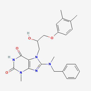 molecular formula C25H29N5O4 B2594149 8-(benzyl(methyl)amino)-7-(3-(3,4-dimethylphenoxy)-2-hydroxypropyl)-3-methyl-1H-purine-2,6(3H,7H)-dione CAS No. 899724-78-8