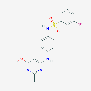 3-fluoro-N-(4-((6-methoxy-2-methylpyrimidin-4-yl)amino)phenyl)benzenesulfonamide