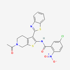 N-(6-acetyl-3-(benzo[d]thiazol-2-yl)-4,5,6,7-tetrahydrothieno[2,3-c]pyridin-2-yl)-5-chloro-2-nitrobenzamide