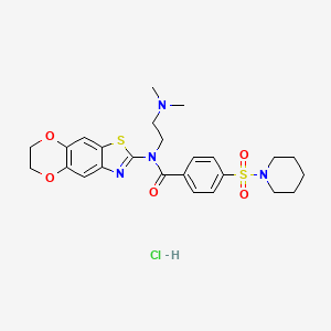 N-(6,7-dihydro-[1,4]dioxino[2',3':4,5]benzo[1,2-d]thiazol-2-yl)-N-(2-(dimethylamino)ethyl)-4-(piperidin-1-ylsulfonyl)benzamide hydrochloride