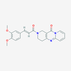 molecular formula C22H21N3O4 B2594165 (E)-2-(3-(3,4-二甲氧基苯基)丙烯酰基)-3,4-二氢-1H-二吡啶并[1,2-a:4',3'-d]嘧啶-11(2H)-酮 CAS No. 2035001-29-5