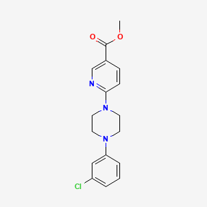 molecular formula C17H18ClN3O2 B2594169 6-[4-(3-氯苯基)哌嗪-1-基]吡啶-3-羧酸甲酯 CAS No. 400086-68-2