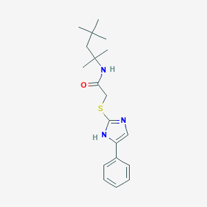 molecular formula C19H27N3OS B259417 2-[(5-phenyl-1H-imidazol-2-yl)sulfanyl]-N-(2,4,4-trimethylpentan-2-yl)acetamide 