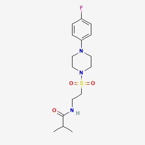 molecular formula C16H24FN3O3S B2594171 N-(2-((4-(4-氟苯基)哌嗪-1-基)磺酰基)乙基)异丁酰胺 CAS No. 897618-40-5