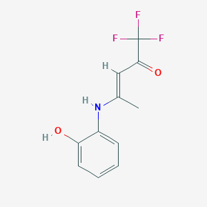 molecular formula C11H10F3NO2 B2594182 (E)-1,1,1-trifluoro-4-(2-hydroxyanilino)-3-penten-2-one CAS No. 303986-90-5