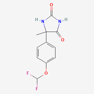 molecular formula C11H10F2N2O3 B2594188 5-[4-(Difluorometoxi)fenil]-5-metilimidazolidina-2,4-diona CAS No. 316806-56-1