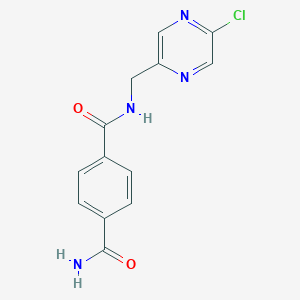 molecular formula C13H11ClN4O2 B2594189 4-N-[(5-Chloropyrazin-2-yl)methyl]benzene-1,4-dicarboxamide CAS No. 2411227-17-1