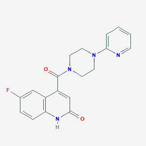 molecular formula C19H17FN4O2 B2594195 6-氟-4-(4-(吡啶-2-基)哌嗪-1-羰基)喹啉-2(1H)-酮 CAS No. 1448057-40-6