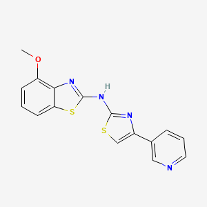 molecular formula C16H12N4OS2 B2594196 4-methoxy-N-(4-(pyridin-3-yl)thiazol-2-yl)benzo[d]thiazol-2-amine CAS No. 862973-97-5