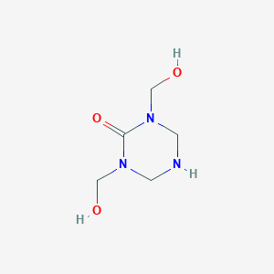 molecular formula C5H11N3O3 B025942 Tetrahydro-1,3-bis(hydroxymethyl)-1,3,5-triazin-2(1H)-one CAS No. 19708-68-0
