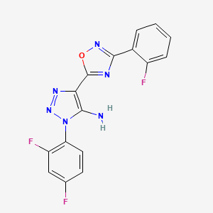 molecular formula C16H9F3N6O B2594209 3-(2,4-Difluorophenyl)-5-[3-(2-fluorophenyl)-1,2,4-oxadiazol-5-yl]triazol-4-amine CAS No. 892771-53-8
