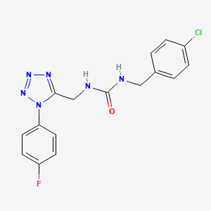 molecular formula C16H14ClFN6O B2594212 1-(4-chlorobenzyl)-3-((1-(4-fluorophenyl)-1H-tetrazol-5-yl)methyl)urea CAS No. 942001-01-6
