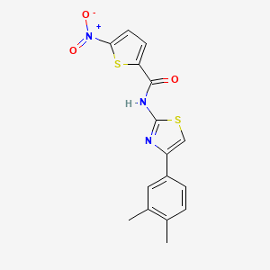 molecular formula C16H13N3O3S2 B2594220 N-[4-(3,4-dimethylphenyl)-1,3-thiazol-2-yl]-5-nitrothiophene-2-carboxamide CAS No. 328038-53-5