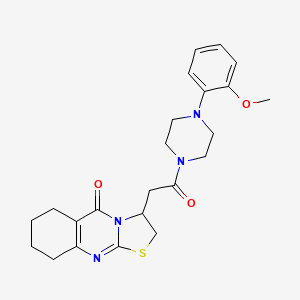 molecular formula C23H28N4O3S B2594225 3-(2-(4-(2-methoxyphenyl)piperazin-1-yl)-2-oxoethyl)-6,7,8,9-tetrahydro-2H-thiazolo[2,3-b]quinazolin-5(3H)-one CAS No. 1021060-17-2