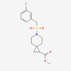 molecular formula C16H20FNO4S B2594227 Methyl 6-((3-fluorobenzyl)sulfonyl)-6-azaspiro[2.5]octane-1-carboxylate CAS No. 2034207-21-9