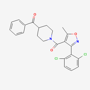molecular formula C23H20Cl2N2O3 B2594235 (4-Benzoylpiperidin-1-yl)(3-(2,6-dichlorophenyl)-5-methylisoxazol-4-yl)methanone CAS No. 257946-66-0