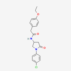 molecular formula C20H21ClN2O3 B2594239 N-(1-(4-chlorophenyl)-5-oxopyrrolidin-3-yl)-2-(4-ethoxyphenyl)acetamide CAS No. 896301-51-2