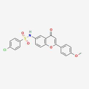 molecular formula C22H16ClNO5S B2594242 4-cloro-N-[2-(4-metoxifenil)-4-oxo-4H-croman-6-il]benceno-1-sulfonamida CAS No. 923166-48-7