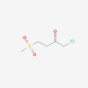 molecular formula C5H9ClO3S B2594249 1-Chloro-4-methanesulfonylbutan-2-one CAS No. 2228671-34-7