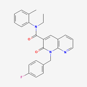 molecular formula C25H22FN3O2 B2594250 N-ethyl-1-(4-fluorobenzyl)-2-oxo-N-(o-tolyl)-1,2-dihydro-1,8-naphthyridine-3-carboxamide CAS No. 946251-99-6