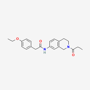 molecular formula C22H26N2O3 B2594251 2-(4-乙氧苯基)-N-(2-丙酰-1,2,3,4-四氢异喹啉-7-基)乙酰胺 CAS No. 955706-71-5