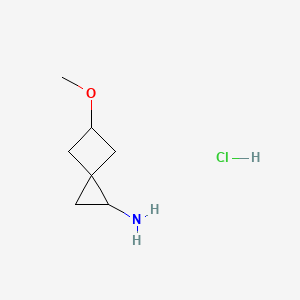 molecular formula C7H14ClNO B2594252 5-甲氧基螺[2.3]己烷-1-胺盐酸盐 CAS No. 2137780-65-3