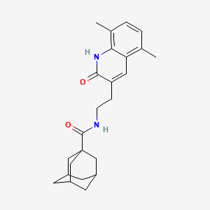 molecular formula C24H30N2O2 B2594254 N-[2-(5,8-二甲基-2-氧代-1H-喹啉-3-基)乙基]金刚烷-1-羧酰胺 CAS No. 851407-17-5