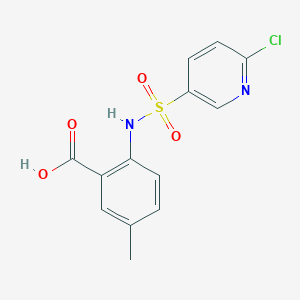 molecular formula C13H11ClN2O4S B2594256 2-(6-Chloropyridine-3-sulfonamido)-5-methylbenzoic acid CAS No. 1356550-61-2