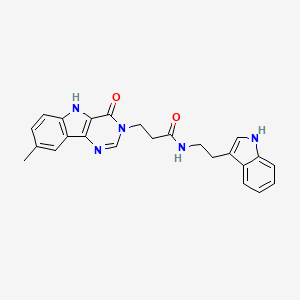 molecular formula C24H23N5O2 B2594260 N-(2-(1H-indol-3-yl)ethyl)-3-(8-methyl-4-oxo-4,5-dihydro-3H-pyrimido[5,4-b]indol-3-yl)propanamide CAS No. 1105213-33-9