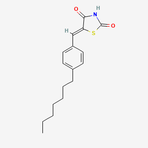 molecular formula C17H21NO2S B2594264 (5Z)-5-[(4-heptylphenyl)methylidene]-1,3-thiazolidine-2,4-dione CAS No. 477856-75-0