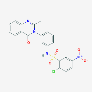 molecular formula C21H15ClN4O5S B2594267 2-chloro-N-(3-(2-methyl-4-oxoquinazolin-3(4H)-yl)phenyl)-5-nitrobenzenesulfonamide CAS No. 898456-35-4