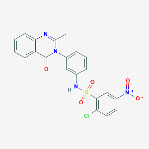 molecular formula C21H15ClN4O5S B2594267 2-氯-N-(3-(2-甲基-4-氧代喹唑啉-3(4H)-基)苯基)-5-硝基苯磺酰胺 CAS No. 898456-35-4