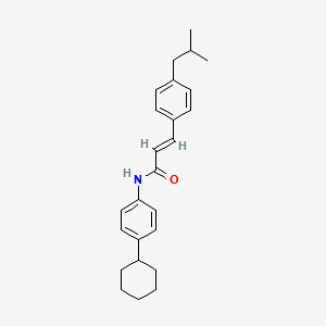 molecular formula C25H31NO B2594268 N-(4-cyclohexylphenyl)-3-(4-isobutylphenyl)acrylamide CAS No. 301194-06-9