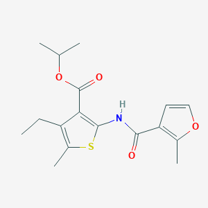 molecular formula C17H21NO4S B259427 Propan-2-yl 4-ethyl-5-methyl-2-{[(2-methylfuran-3-yl)carbonyl]amino}thiophene-3-carboxylate 