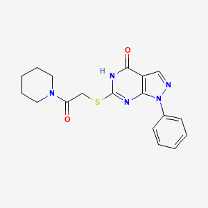 molecular formula C18H19N5O2S B2594272 6-[(2-oxo-2-piperidin-1-ylethyl)thio]-1-phenyl-1H-pyrazolo[3,4-d]pyrimidin-4-ol CAS No. 850911-78-3