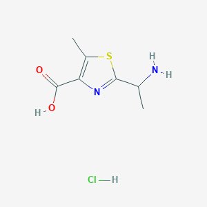 molecular formula C7H11ClN2O2S B2594274 2-(1-氨基乙基)-5-甲基噻唑-4-羧酸盐酸盐 CAS No. 2138413-45-1