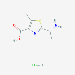 molecular formula C7H11ClN2O2S B2594274 2-(1-Aminoethyl)-5-Methylthiazol-4-carbonsäure-Hydrochlorid CAS No. 2138413-45-1