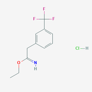 molecular formula C11H13ClF3NO B2594281 Ethyl 2-[3-(trifluoromethyl)phenyl]ethanecarboximidate hydrochloride CAS No. 1024590-94-0