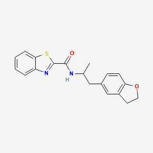 molecular formula C19H18N2O2S B2594283 N-(1-(2,3-二氢苯并呋喃-5-基)丙烷-2-基)苯并[d]噻唑-2-甲酰胺 CAS No. 2034515-30-3