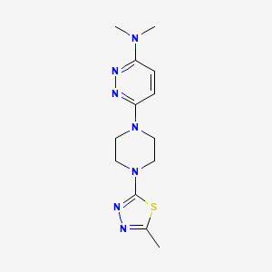 molecular formula C13H19N7S B2594284 N,N-Dimethyl-6-[4-(5-methyl-1,3,4-thiadiazol-2-yl)piperazin-1-yl]pyridazin-3-amine CAS No. 2415464-08-1
