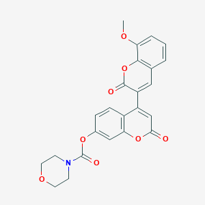 molecular formula C24H19NO8 B2594287 4-(8-甲氧基-2-氧代色满-3-基)-2-氧代色满-7-基吗啉-4-羧酸酯 CAS No. 869079-05-0