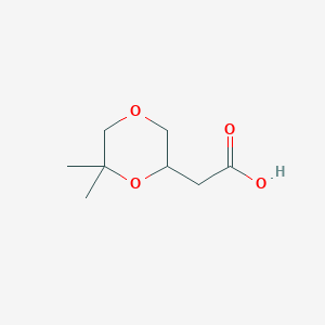 molecular formula C8H14O4 B2594292 2-(6,6-Dimethyl-1,4-dioxan-2-yl)acetic acid CAS No. 2138052-20-5