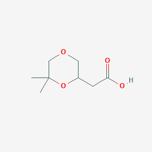 molecular formula C8H14O4 B2594292 2-(6,6-ジメチル-1,4-ジオキサン-2-イル)酢酸 CAS No. 2138052-20-5