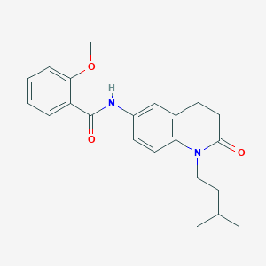 molecular formula C22H26N2O3 B2594294 N-(1-isopentyl-2-oxo-1,2,3,4-tetrahydroquinolin-6-yl)-2-methoxybenzamide CAS No. 941991-80-6